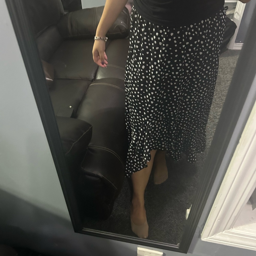 Max Studio Black and White High Low Skirt